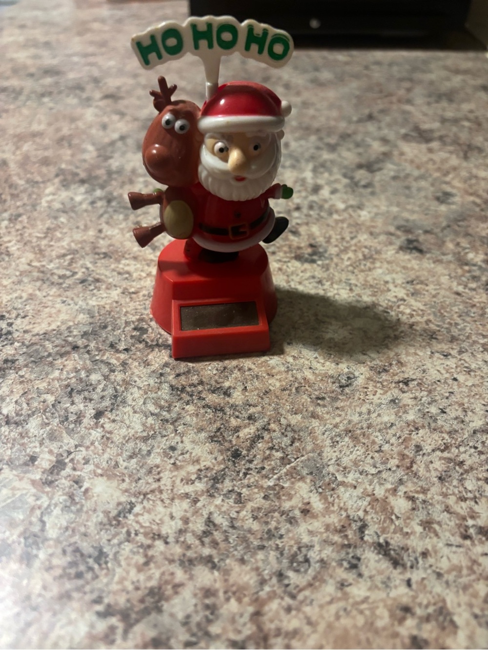 Santa & Reindeer Solar Toy - Red Holiday Figurine
